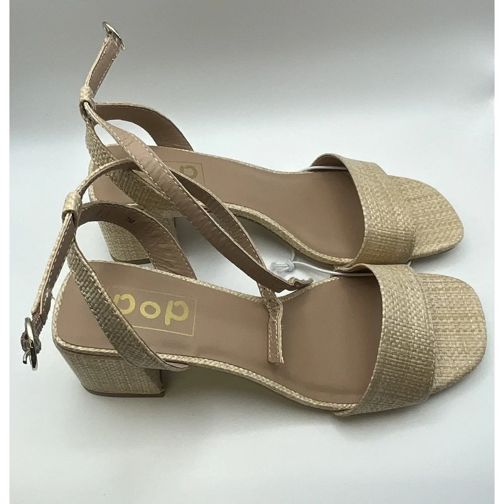 Womens Pop Zymic Natural Heeled Sandals -‎ New - Size 7